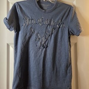 American Eagle Outfitters Heathered Blue Tee